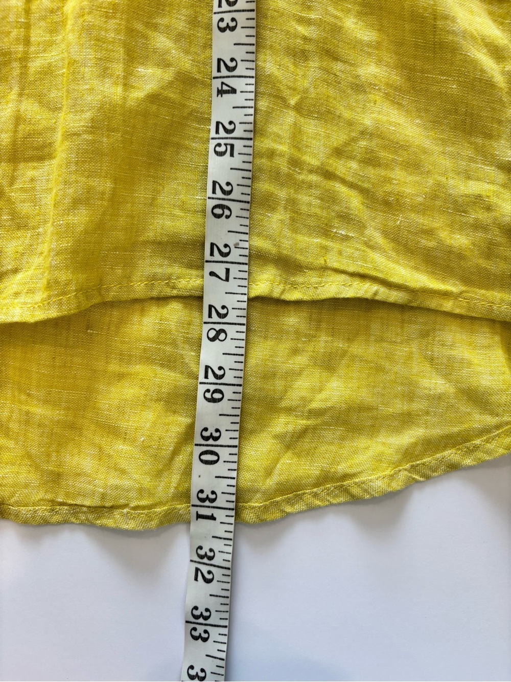 Sigrid Olsen L 100% Linen Yellow Mini Button Shirt Dress Cottagecore Coastal - Picture 8 of 8